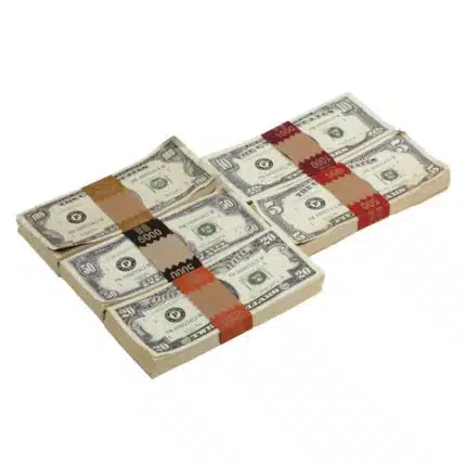 Buy realistic $20 prop money stacks from Prop Money & Fake Docs for film production