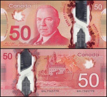 Professional counterfeit CAD $50 bills for sale with advanced security features