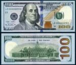 Counterfeit money operation showing stacks of fraudulent $100 bills for online purchase