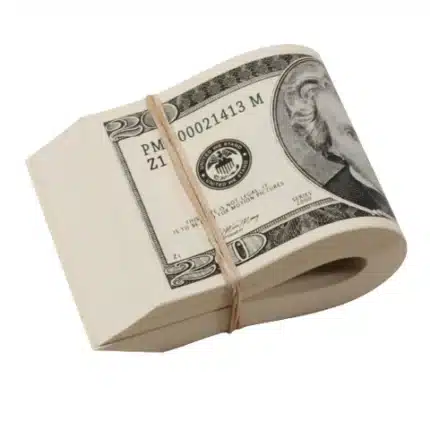 Buy photorealistic $20 prop cash stacks for display or entertainment