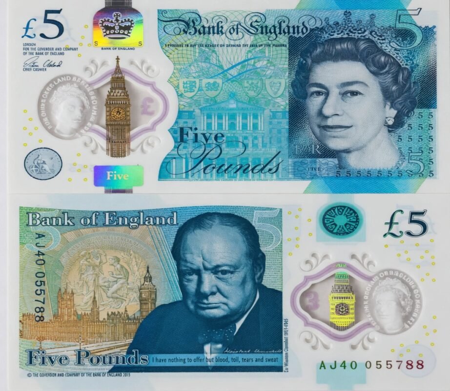Professional counterfeit GBP £5 notes for sale with advanced security features