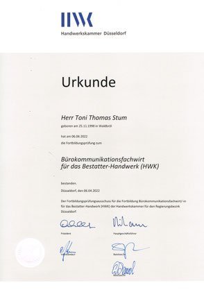 Buy Urkunde certificate online