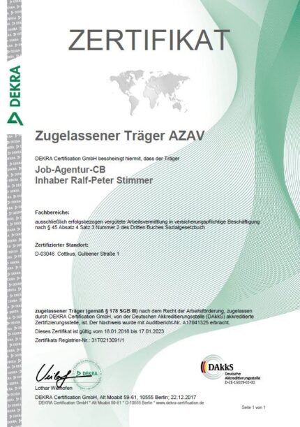 Buy AZAV certification online