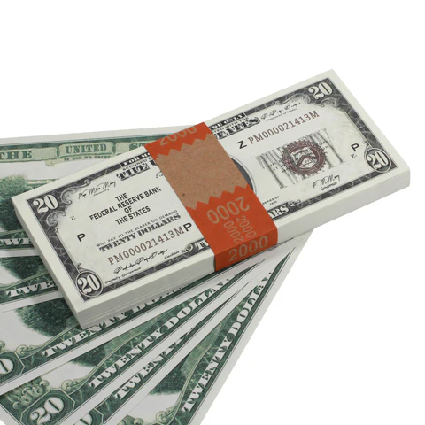 Purchase authentic new-style prop $20 bills for your production.