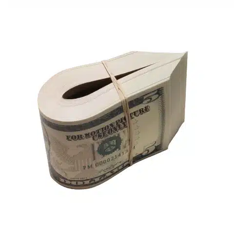 Shop movie-quality $5 prop currency for stage and video shoots