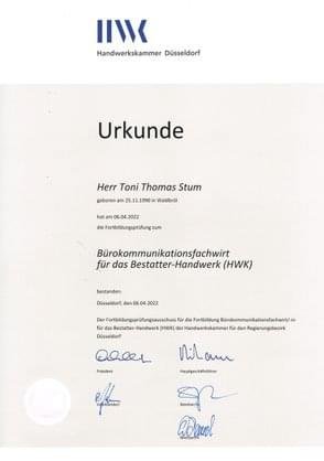 Buy Urkunde certificate online