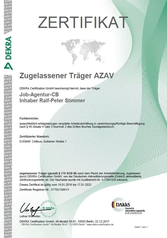 Buy AZAV certification online