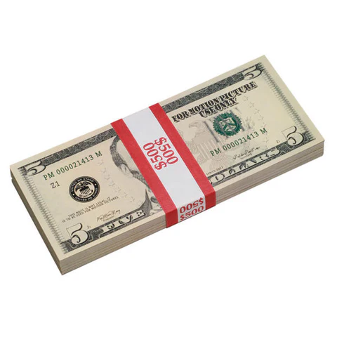 Shop for new-style prop $5 bills for your next film.