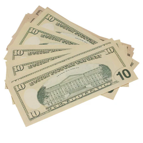 Order HD-printed $10 fake cash – new-style realistic movie prop